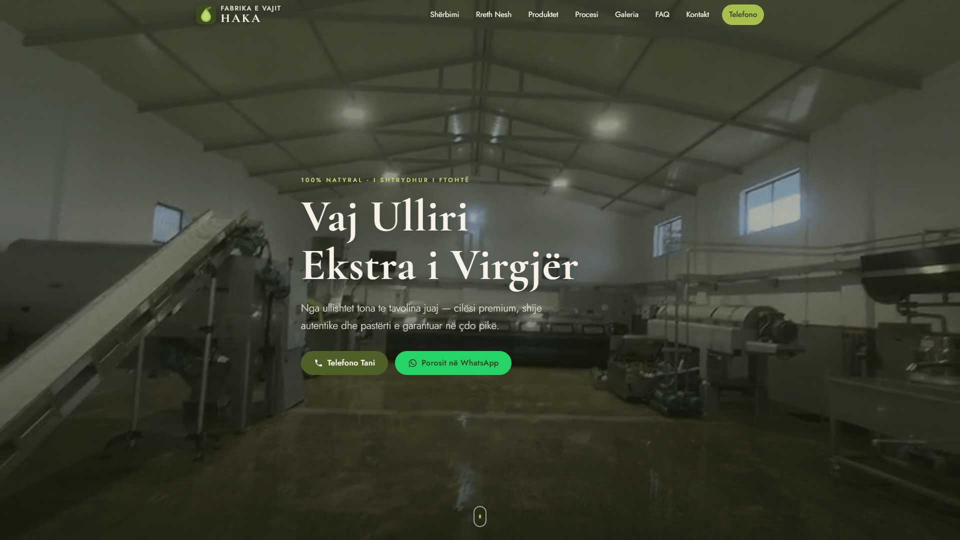 Fabrika e Vajit HAKA — Factory Website — screenshot