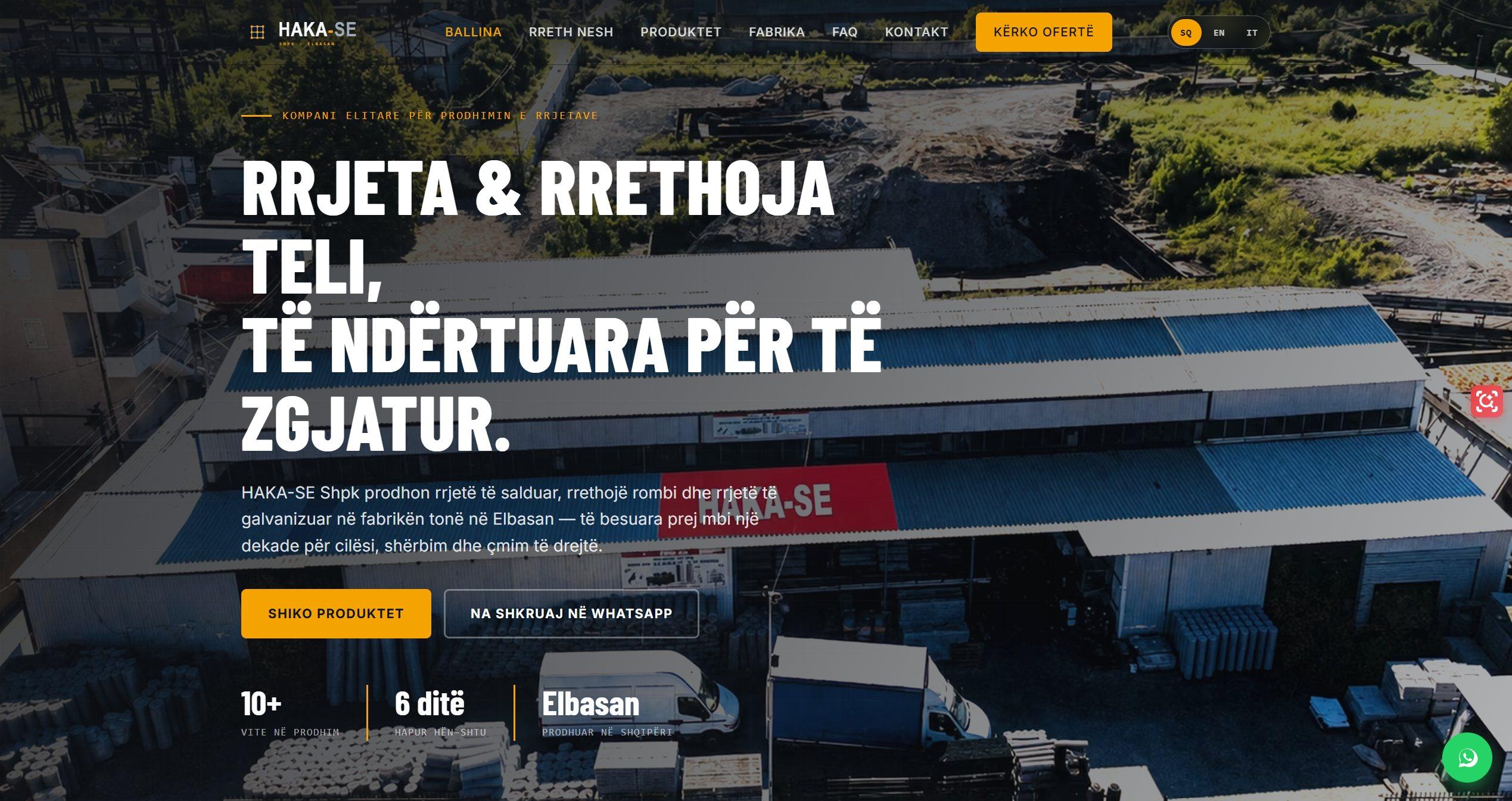 HAKA-SE — Wire Mesh Factory Website — screenshot